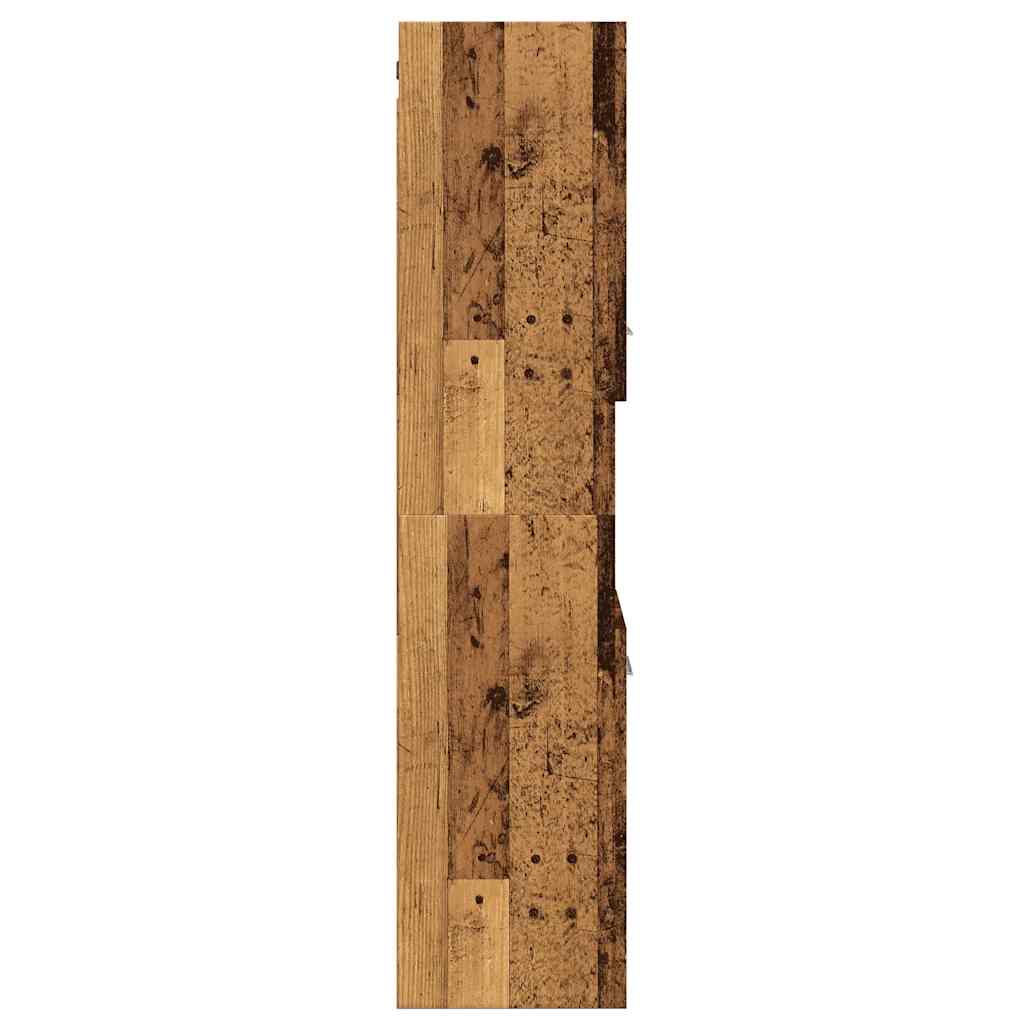 Vidaxl Wall-Mounted Bathroom Cabinet, Old Wood, 30X30X130 Cm