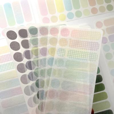 3sheets Ins Simple Solid Color Label Dot Sticker Planner Handbook DIY Basic Decoration Handmade Scrapbooking Supplies