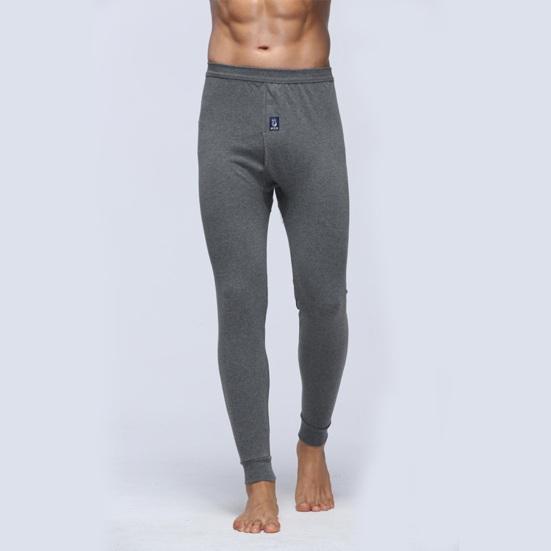 Men Pants Elastic Waist Thermal Insulation Long Johns Solid Color Travel Work School Bottoming