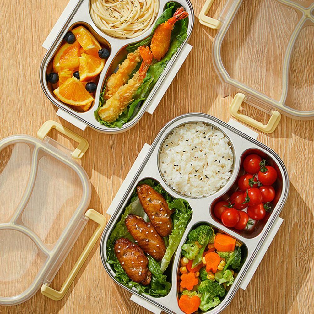 Detachable Insulated Lunch Box Divided Compartment Lunch Box Stainless Steel Lunch Box  Canteen