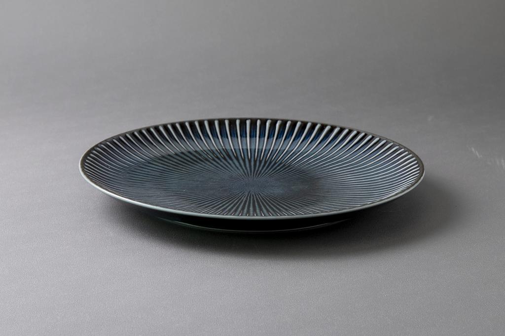 Minoru Touki Mino Ware Kiln SENDAN 235 Plate Navy