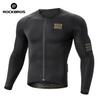 ROCKBROS Radtrikot Frühling Herbst Leicht Hohe Elastizität Langarm Fahrradtrikot Feuchtigkeitstransportierend Atmungsaktiv MTB Bike Trikot