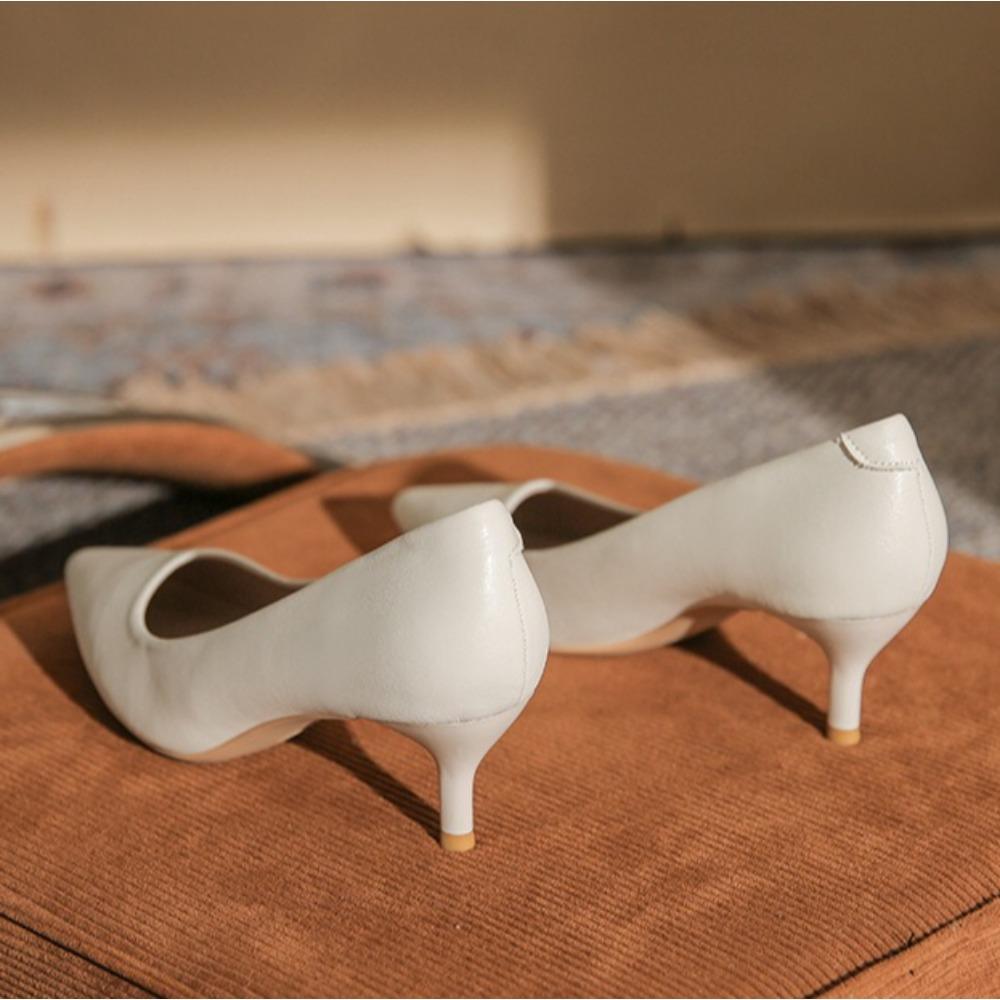 Escarpins Femmes Automne Été Bouche Peu Profonde Talon Aiguille Escarpins à Talon Haut Femmes Nouveau Cuir Commuter Travail Chaussures Simples