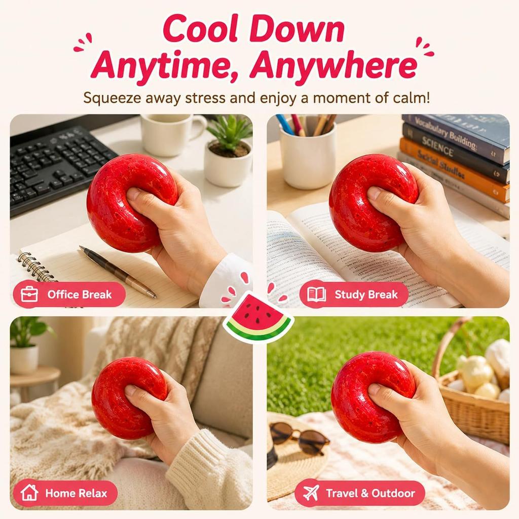 #Hot Watermelon Slushy Squishy Toy Soft Slow Rebound Stress Relief Squeeze Toy Realistic Fruit Simulation Model Christmas Gift
