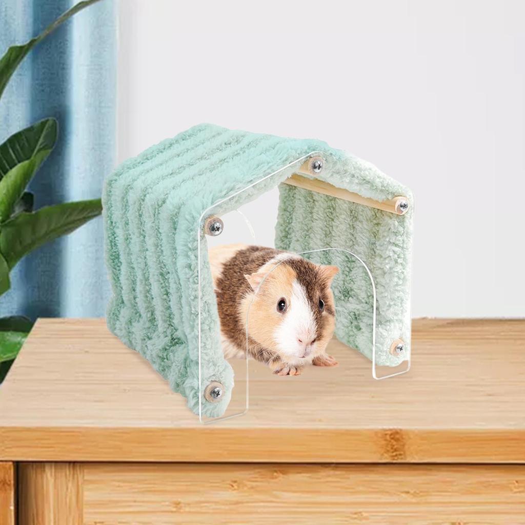 Chinchilla Tunnel Soft Plush Habitat House Decoration Acrylic Door Detachable Animal Habitat For Hedgehog Chinchilla Hamster