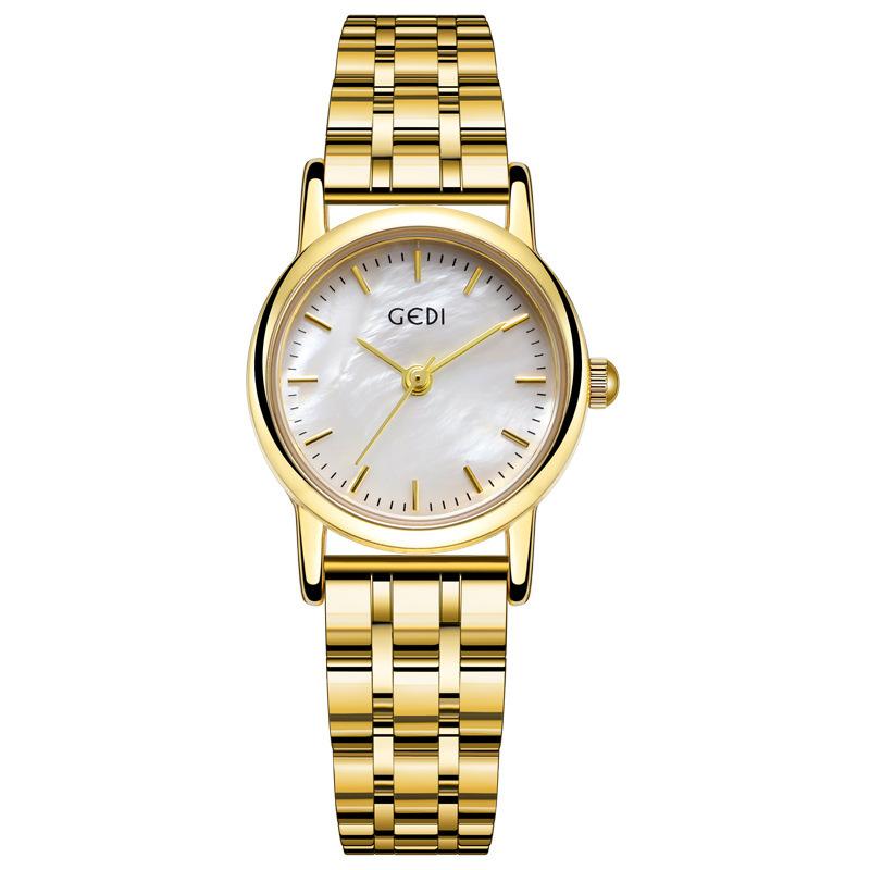 Hoogwaardige Fritillary Plaat Dameshorloge Niche High-End Stalen Band Quartz Horloge Levering Waterdicht Dameshorloge