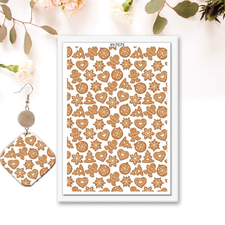 Pack of 4 Christmas Themed Transfer Paper 95x138mm Clay Earrings Water Soluble Transfer Paper for Jewelry Making