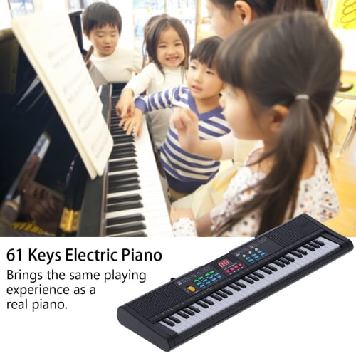 Luqeeg 61-Key Electronic Piano Instrument, Digital Music Piano with Speaker and Microphone, Musical Standard Key Piano Kit for Beginners, Adults, and