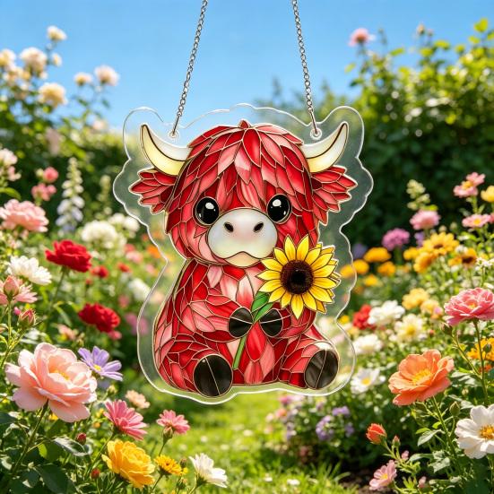 Suncatcher Stained Glass Puzzle Acrylic Pendant Light Refraction Window Hanging Jigsaw for Home Decor