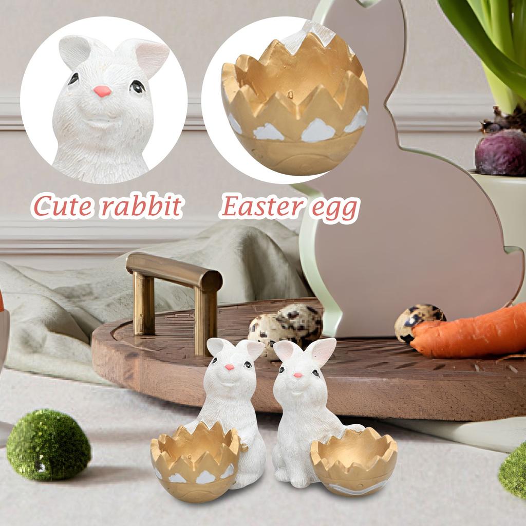 2 Stück Miniatur Häschen Deko Figur Ostern Karotten Figuren Häschen Miniaturen Figuren Harz Häschen Tiere Modell Garten Miniatur