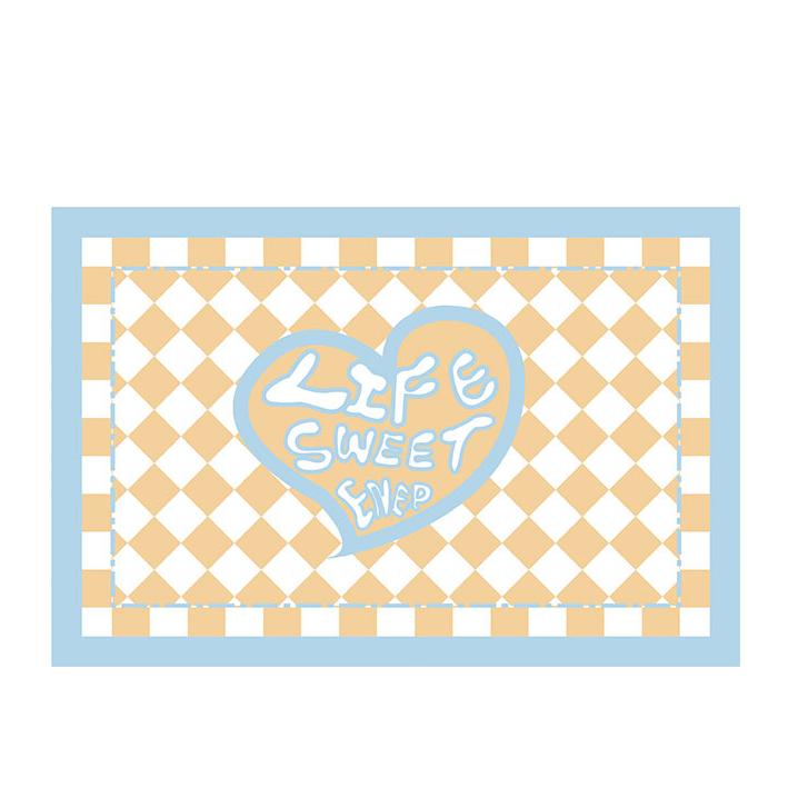 Fashion simple girl bedroom bedside carpet modern living room bedroom popular pattern carpet Checkerboard Large Area Carpets