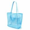 Foldable Mesh Beach Tote Bag Large Capacity Travel Shoulder Handbag With Zipper Pocket For Towels Clothes Cosmetics And Daily Storage