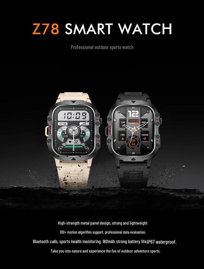 Z78 Smart Watch: Durable, Waterproof, Heart Rate & Sleep Monitor, Bluetooth Call, Sports Tracker Bracelet.
