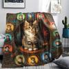 Tabby Cat Print Flannel Blanket, High quality Comfortable for All Seasons, Home Decor, Warmth and Comfort, Perfect for Christmas Gifts