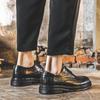 Men'S Leather Shoes Business Dress Casual Versatile Black Pointed Thick Sole British Fashion Wedding Shoes 9625-J