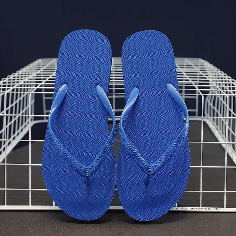 Einfache einfarbige bequeme Hausschuhe Sommer Damen Koreanische Mode Lässig Rutschfest Paar Flip-Flops Atmungsaktiv Strand