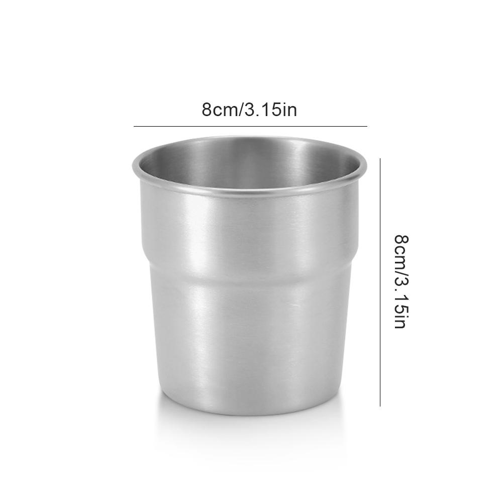 3Pcs 300ml Tea Coffee Milk Mug with Storage Bag Camping Beer Cup Stainless Steel Portable Water Cup for Outdoor Barbecue