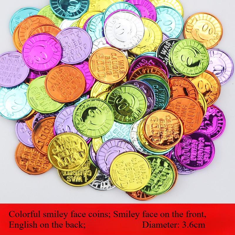 20/100pcs Plastic Skull Pirate Gold Coins Fake Treasure Game Coins for Halloween Birthday Party Decorations Kids Favors Supplies