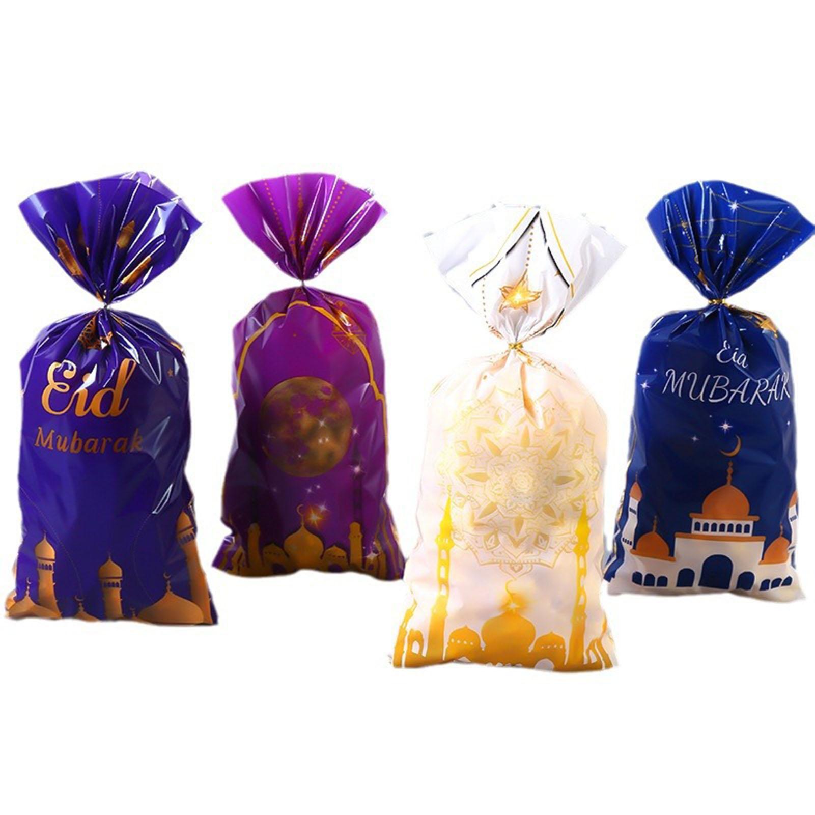 

50 шт. Пакеты для конфет Ид Мубарак Целлофановые Мусульманский Замок Луна Пакеты для угощений Рамадан Ид Подарочные пакеты для праздничных сувениров 13x27.5cm