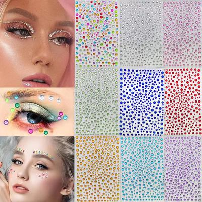 Gesichtsschmuck Tattoo Aufkleber Strasssteine Fake Tattoo für Frauen Maskerade Party Musikfestival Bühnenauftritt Gesichts-Make-up Werkzeug