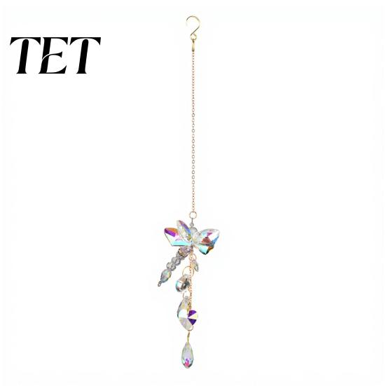 Sophisticated Birthday Gifts for Women Butterfly & Dragonfly Crystal Suncatcher, Colorful Rainbow Maker Prism Hanging Glamorous Crystals Indoor Decor