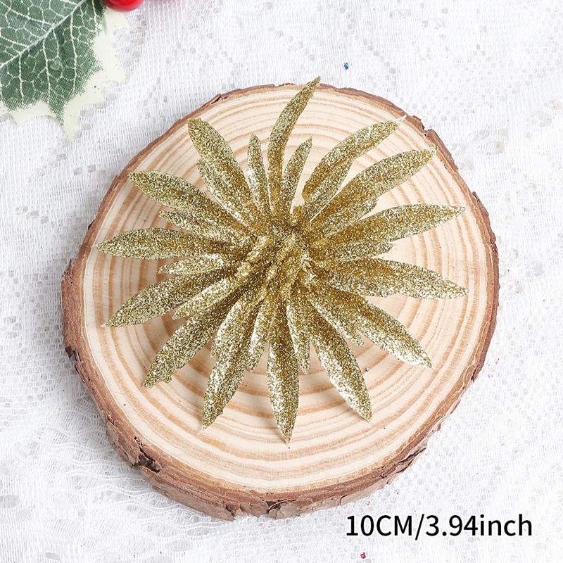 8CM 6Pcs Christmas Decoration Artificial Flower Christmas Tree Pendants for Home Decor 2025 New Year Navidad DIY Accessories