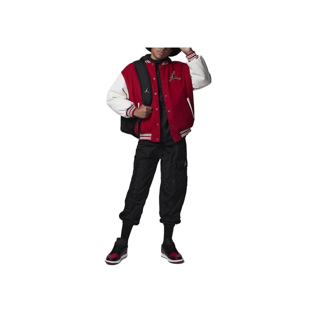 Jordan Varsity-Logo-Jacke mit Stehkragen und einreihigem Verschluss Kinder-Oberbekleidung Rot FV6043-687