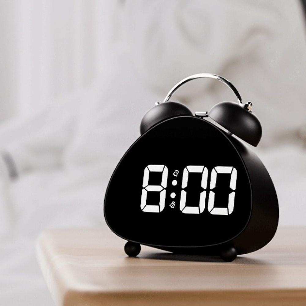 LED Electronic Display LED Clock Super Loud Sound Vintage Electronic Clock Plastic Mechanical Ringing Smart Alarm Clock Room