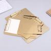 New New Golden Stainless Steel Writing Clipboard Document Stationery Paper Organizer With Metal Clip For Office School Supplies
