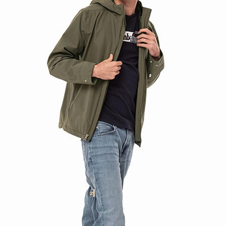 Timberland Packable Waterproof Zip-Up Hooded Jacket Men jackets Army-Green A29XAA58