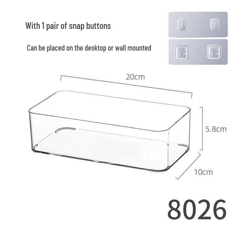 Wall-Mounted Transparent Storage Box for Phone, Remote, Toothbrush, and Comb