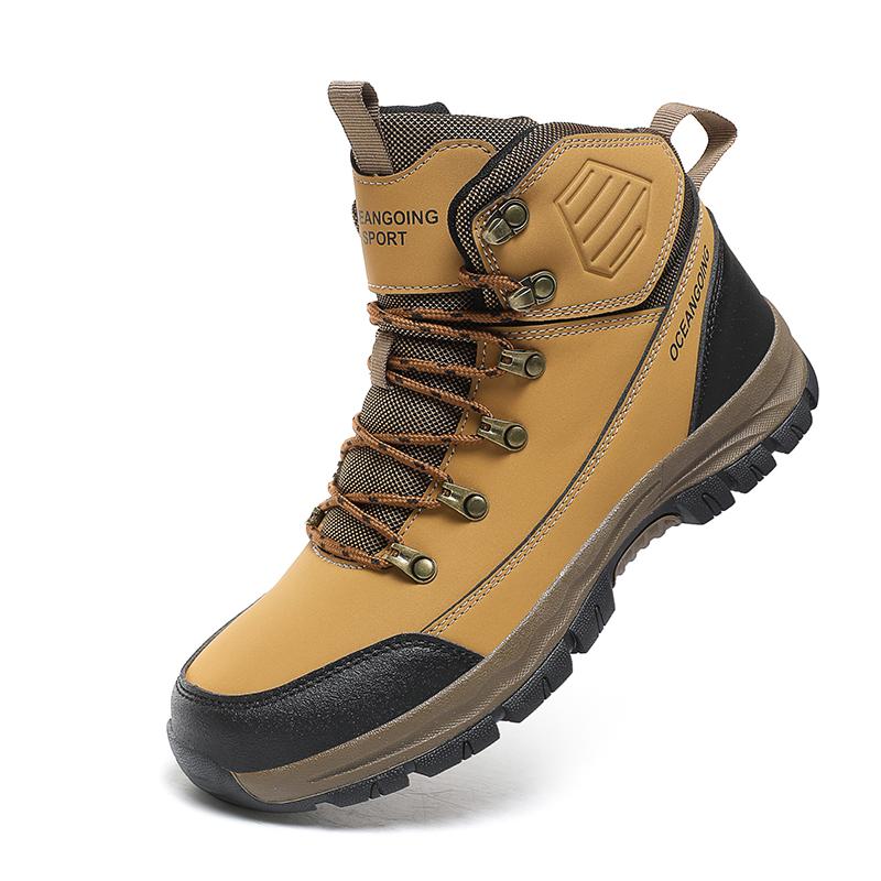 Men Boots Fashion Faux Fur Plush Watarproof Ankle Boots Winter Male Warm Shoes Plus Size Non-Slip Man Shoes Botas Big Size 39-48