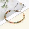 Multi-colored Semi-Precious Stone Gold CCB Bead Adjustable Rope Bracelet Candy Color Bead  Daily Wear Jewelry Beads Color Random