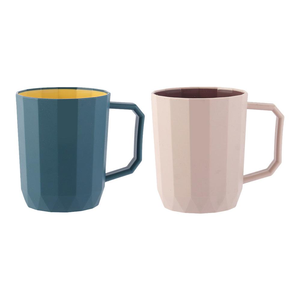 2Pcs Toothbrush Cup Simple Stylish Plastic Washing Cup Travel Tooth Mug Household Student Mouthwash