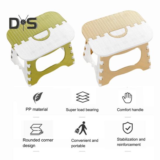 Klapphocker aus Kunststoff mit Griff, tragbar, leicht, robust, für Outdoor-Camping, Jagd, Picknick, Angeln, Mini-Tritthocker, Stuhlsitz