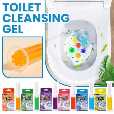 WC Gel Stempel 6 Arten von Duft WC-Reiniger Gel, Langanhaltender Badezimmer Lufterfrischer in Blumenform, Hält die Toilette frisch, duftend und sauber