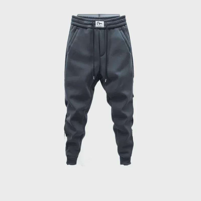 Men's Casual Cuffed Sweatpants - Solid Color, Wear-Resistant, Versatile for Autumn and Winter
