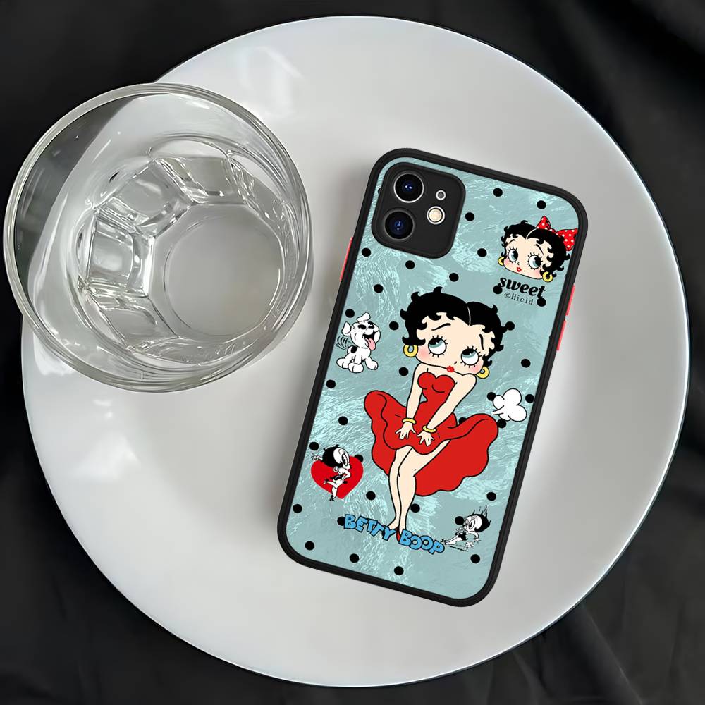 B-Betty Cute B-Boop Phone Case For iPhone 11 12 13 14 15 16 Pro Plus X XS MAX Matte Bumper Shockproof Cover