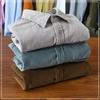 Korean Fashion Men Tops Spring/Autumn Daily Casual Long Sleeve Pure Cotton Shirts Square Collar Corduroy Solid Color Shirt Simple Style Men Clothing