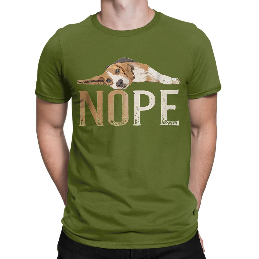 NOPE beagle Funny Graphic 100 Cotton TShirt Beagle Tops Tees For Unisex