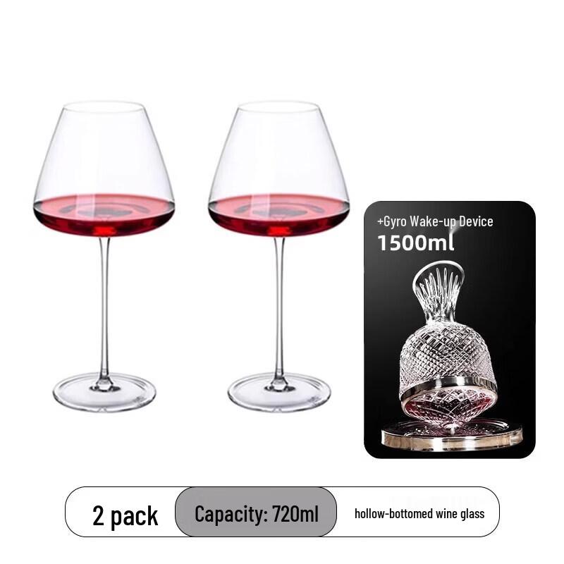 Premium German Craft Burgundy Red Wine Glass Set
