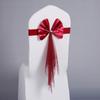 1Pcs Multi Color Chair Bandage Bowknot with Elastic Band Chair Sash Decoration Bow Knot Tie Wedding Chair Ribbon