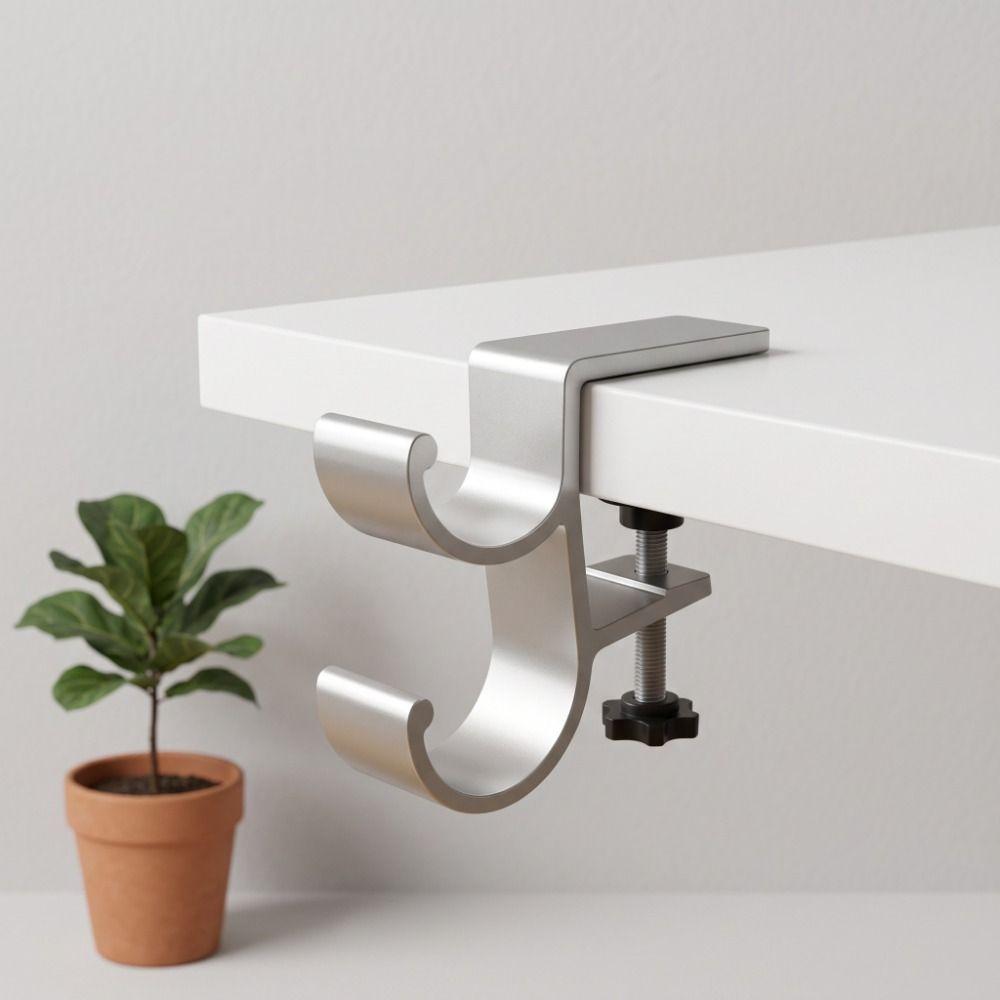 Punch-free Table Side Backpack Rack Double Hook Hanging Handbag Holder Headphone Organizer  Office