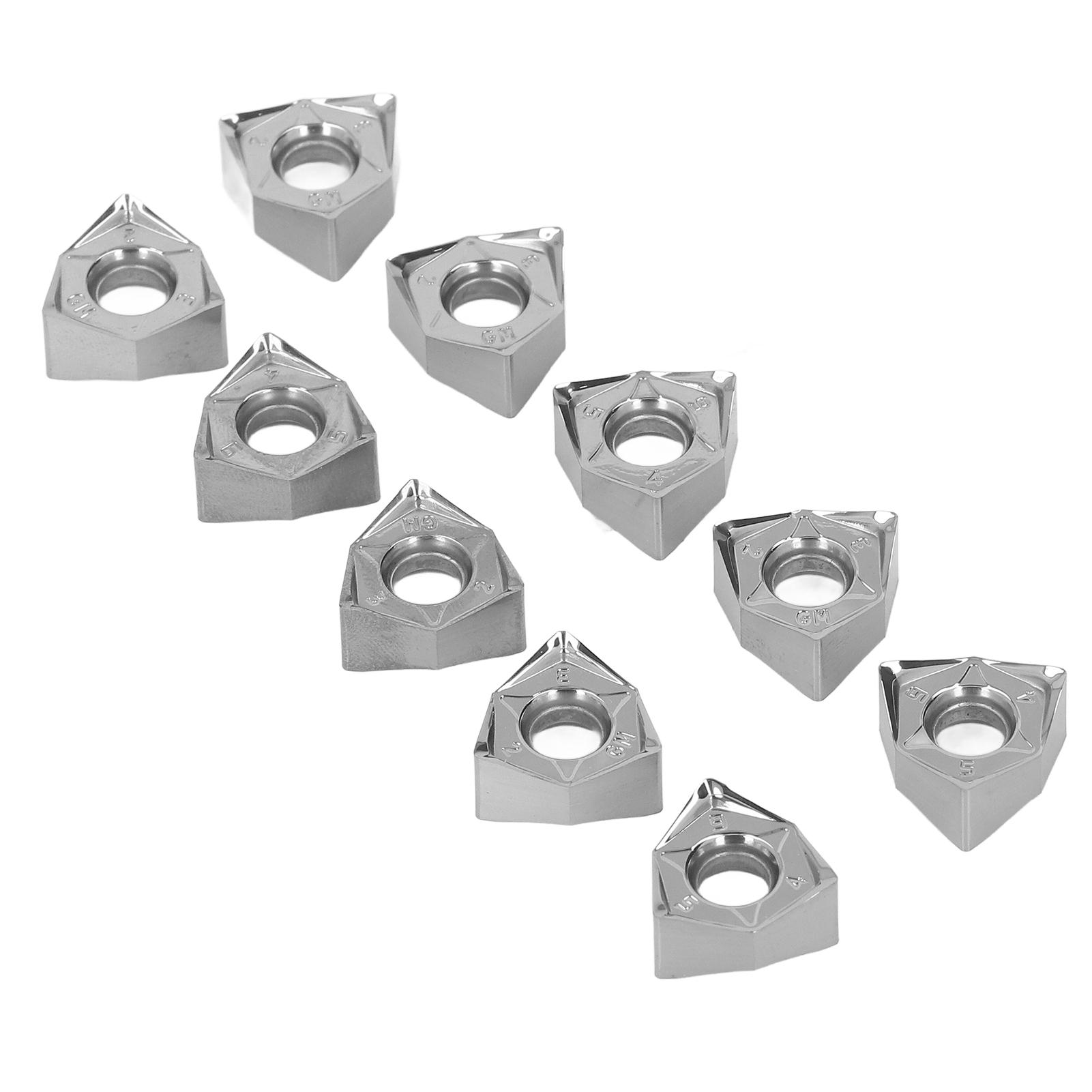 

10Pcs Turning Inserts Aluminum Alloy Indexable Milling Inserts CNC Lathe Cutting Tool