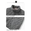 Solid Color Zipper Cardigan Pocket Stand Collar Plaid Sleeveless Men's Vest Casual Top