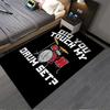 "Did You Touch My Drum Set? Black Carpet with Red Drum Design" Suitable for use as an anti-slip for living room bedroom sofas