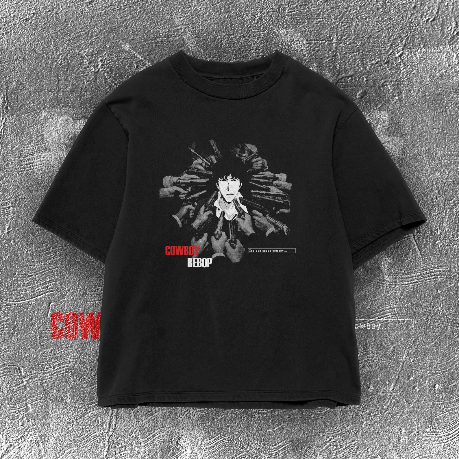 Spike Spiegel Portrait T-shirt | Cowboy Bebop 90s Anime Tee 2XL