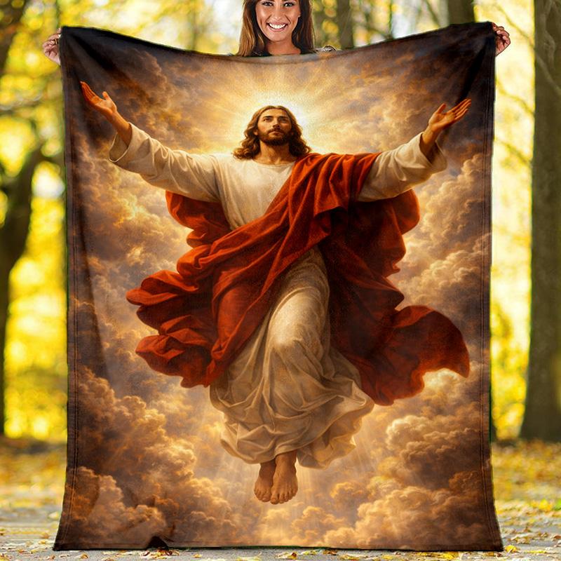 Cute Golden Retriever Puppy Mountain Lake Blanket, Fluffy Dog Flannel Throw Blanket for Pet Lover Home Decor