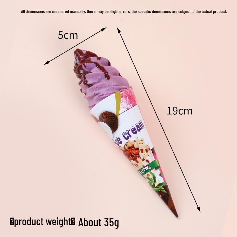 PU Ice Cream Magnet Torch - Crispy Cone Fake Sweet Ornament Decoration Prop