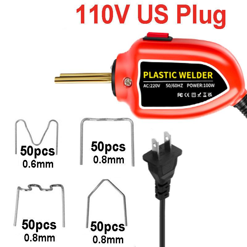 

100 Вт сварочный аппарат для пластика, сварочный пистолет для пластика, 200 шт., горячий степлер, комплект для ремонта бамперов, паяльник для инструментов для ремонта автомобильного бампера